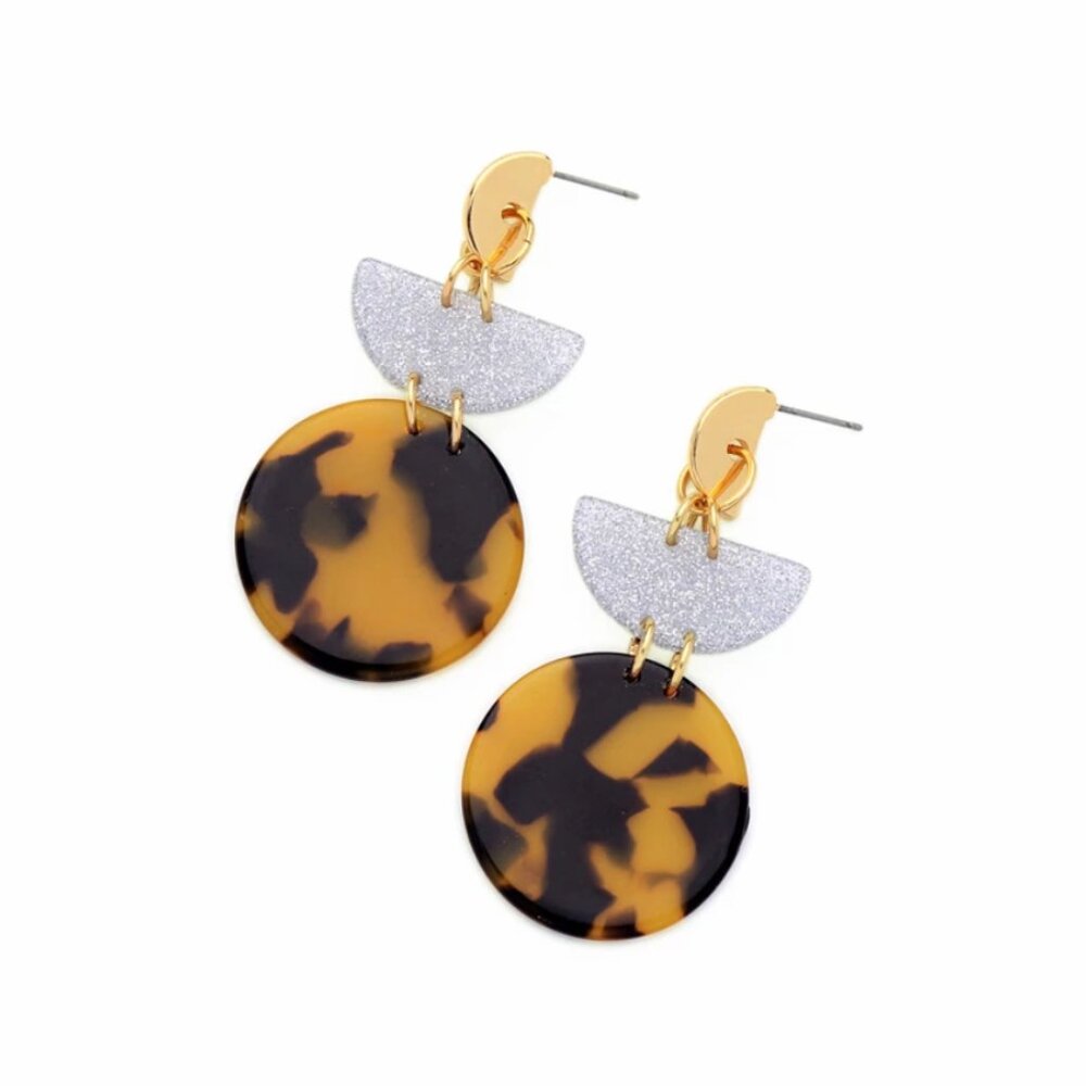 TORTOISE SHELL  GEOMETRIC EARRINGS